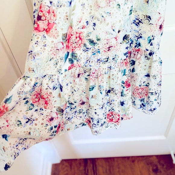NWT Anthropologie Floral Eyelet MIDI Dress - Picture 8 of 11
